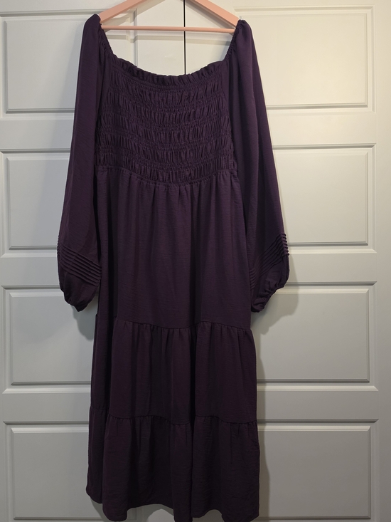 She + Sky Dresses & Skirts - She+Sky Coquette Style Purple Smocked Midi Dress size 2XL